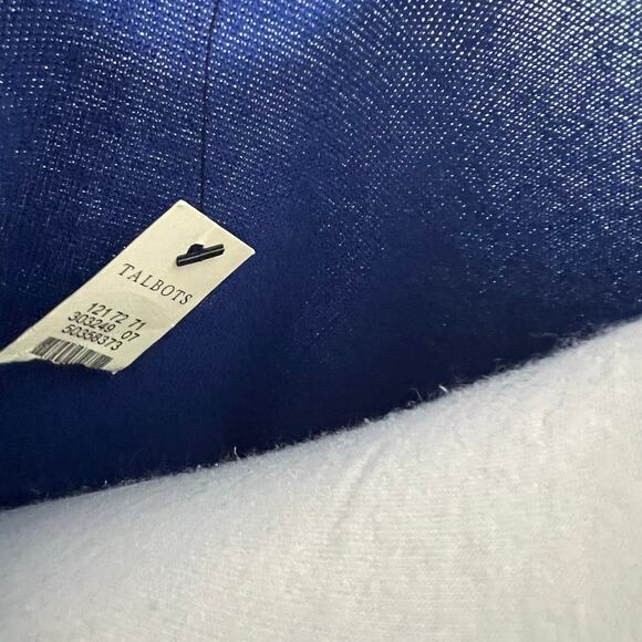 Talbots Pima Cotton Cardigan Sweater XL Blue 3/4 Sleeve Knit Button Minimalist - Picture 7 of 8